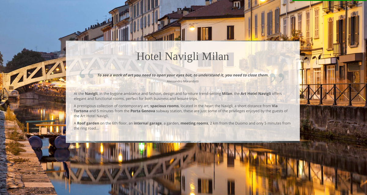 Art Hotel Navigli, our Milan workshop base