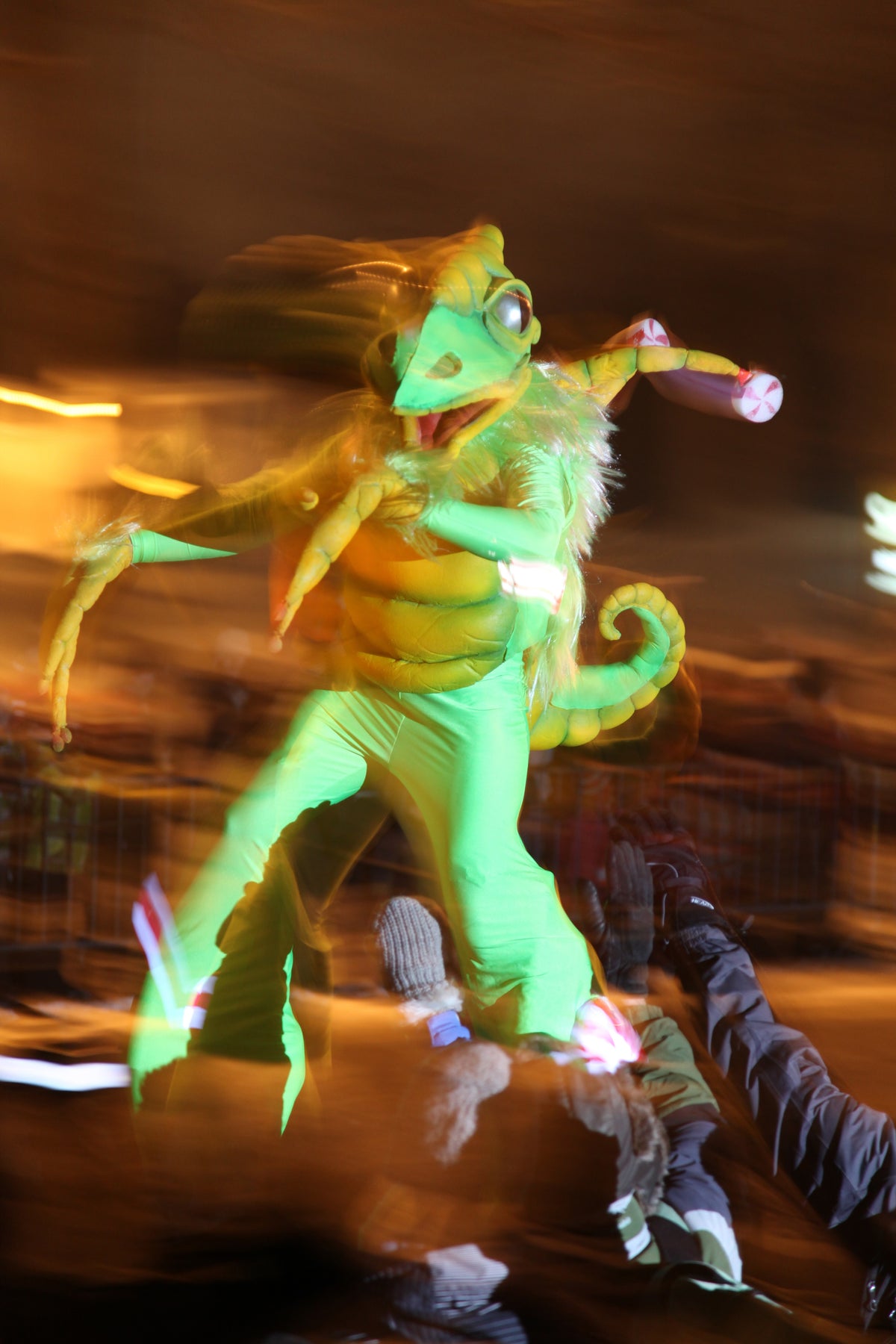 Illuminated figure in a Québec Carnaval night parade