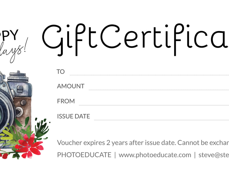 PhotoEducate & Passionate Photograher Destination Workshop Gift Certificates ($100-$1000)